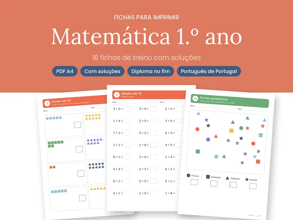 Fichas de Matemática 1.º Ano